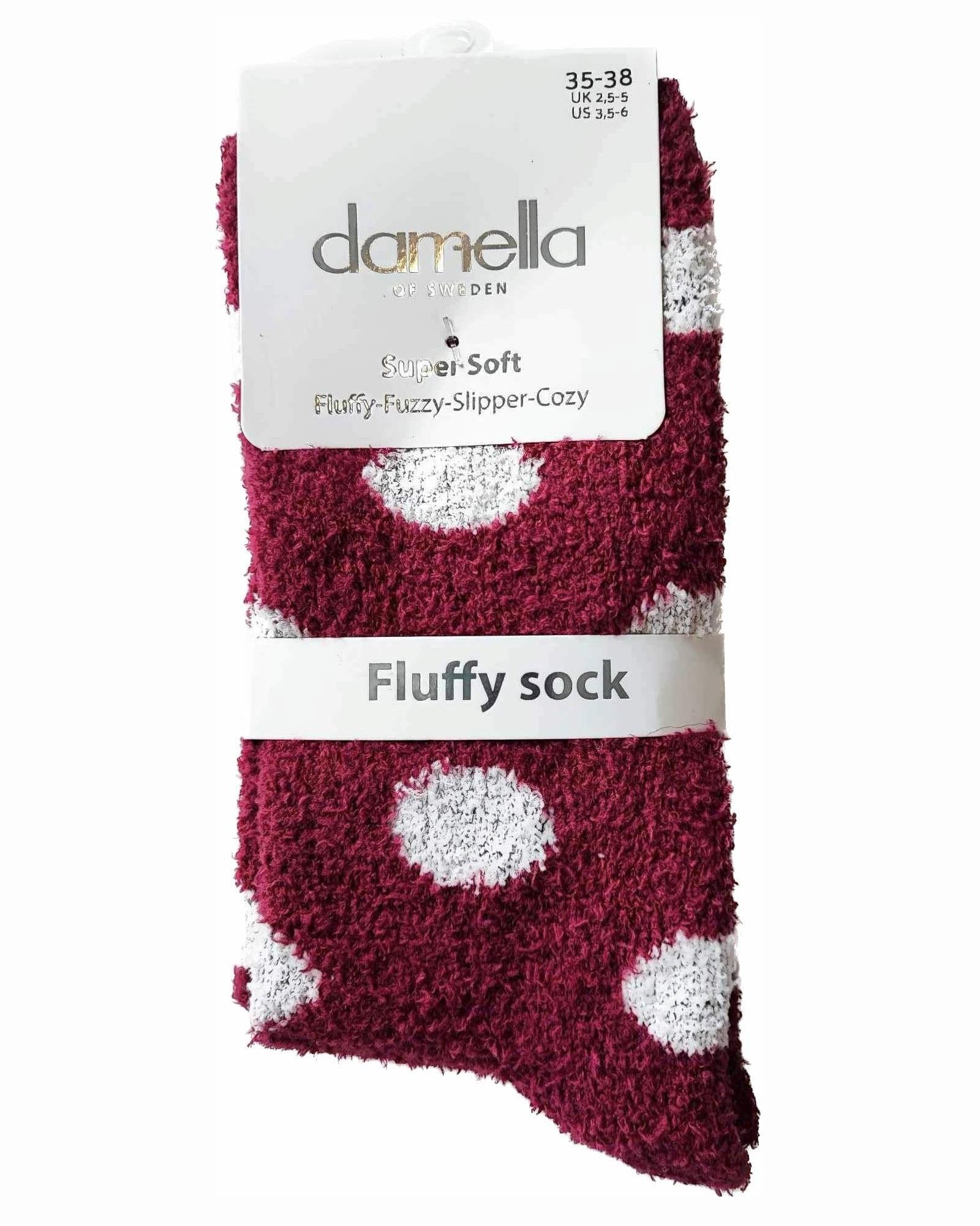 Damella Fluffy Socka Anti-slip Dot Cherry - Härliga Under