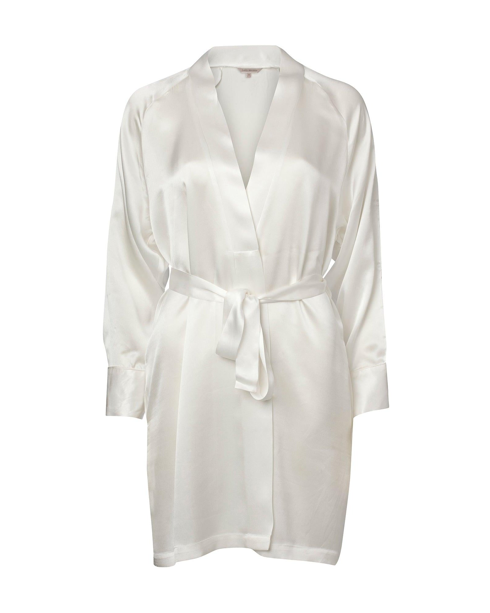 Lady Avenue Kimonon Pure Silk Off-white - Härliga Under