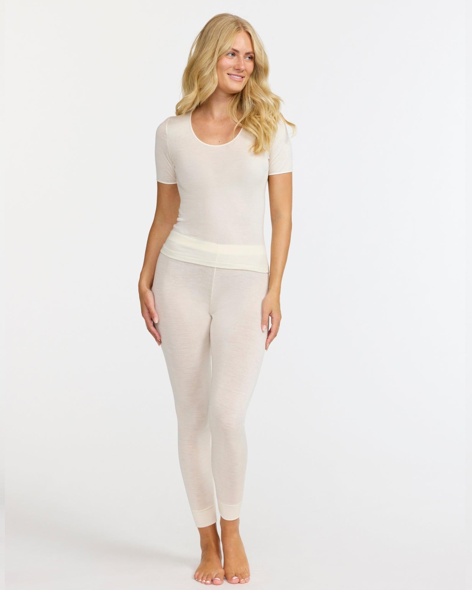 Damella Leggings Ull/Silke Vanilla - Härliga Under