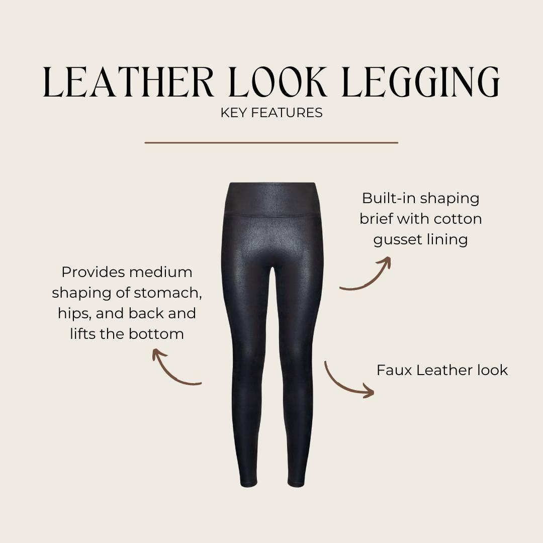 Magic Leather Look Leggings Espresso - Härliga Under