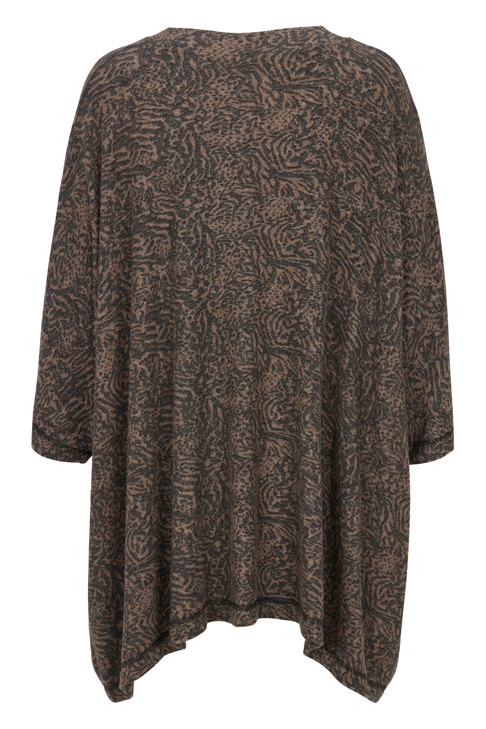 Damella Poncho Brown/Black bakifrån