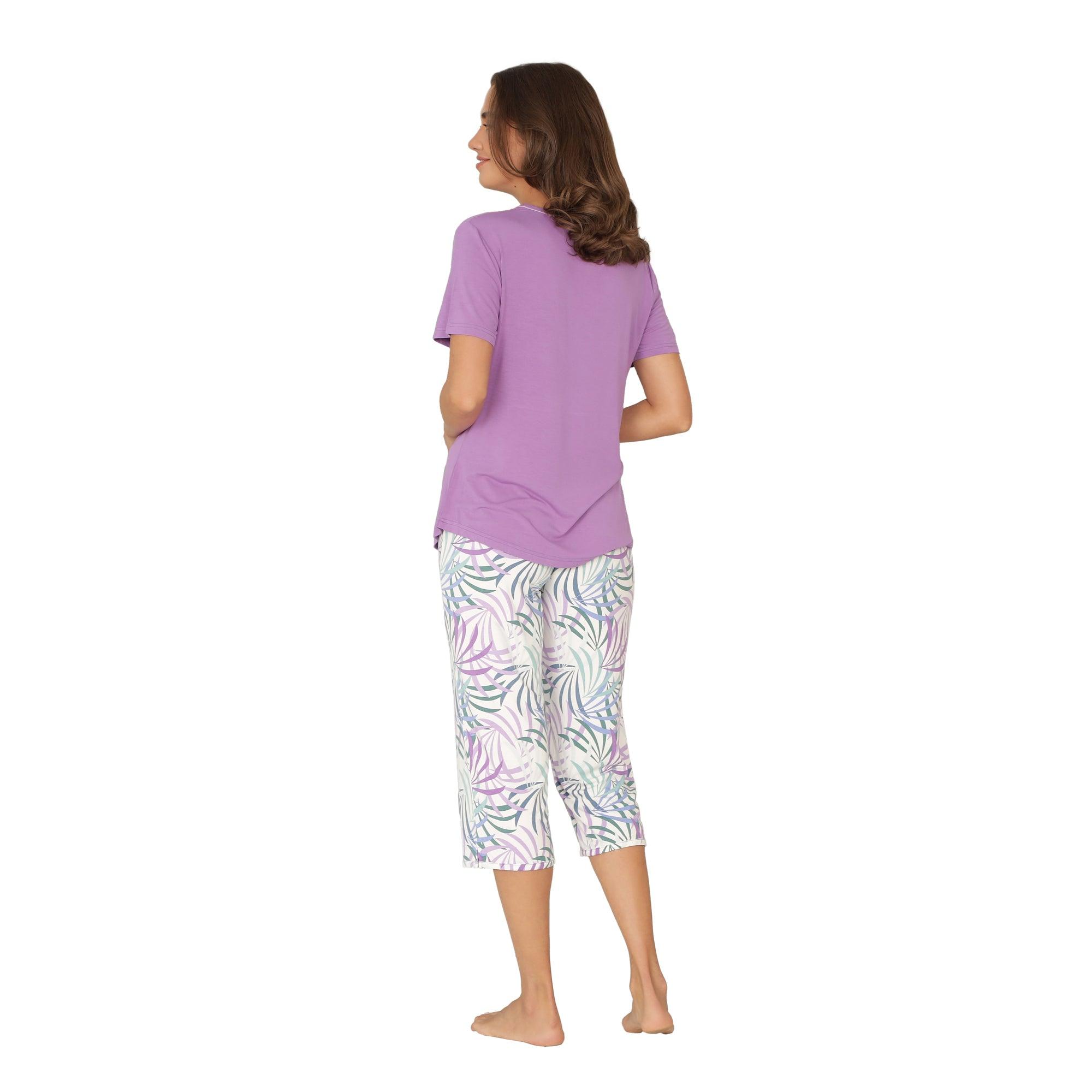 Lady Avenue Bambu Pyjamas Orchid Leaves - Härliga Under