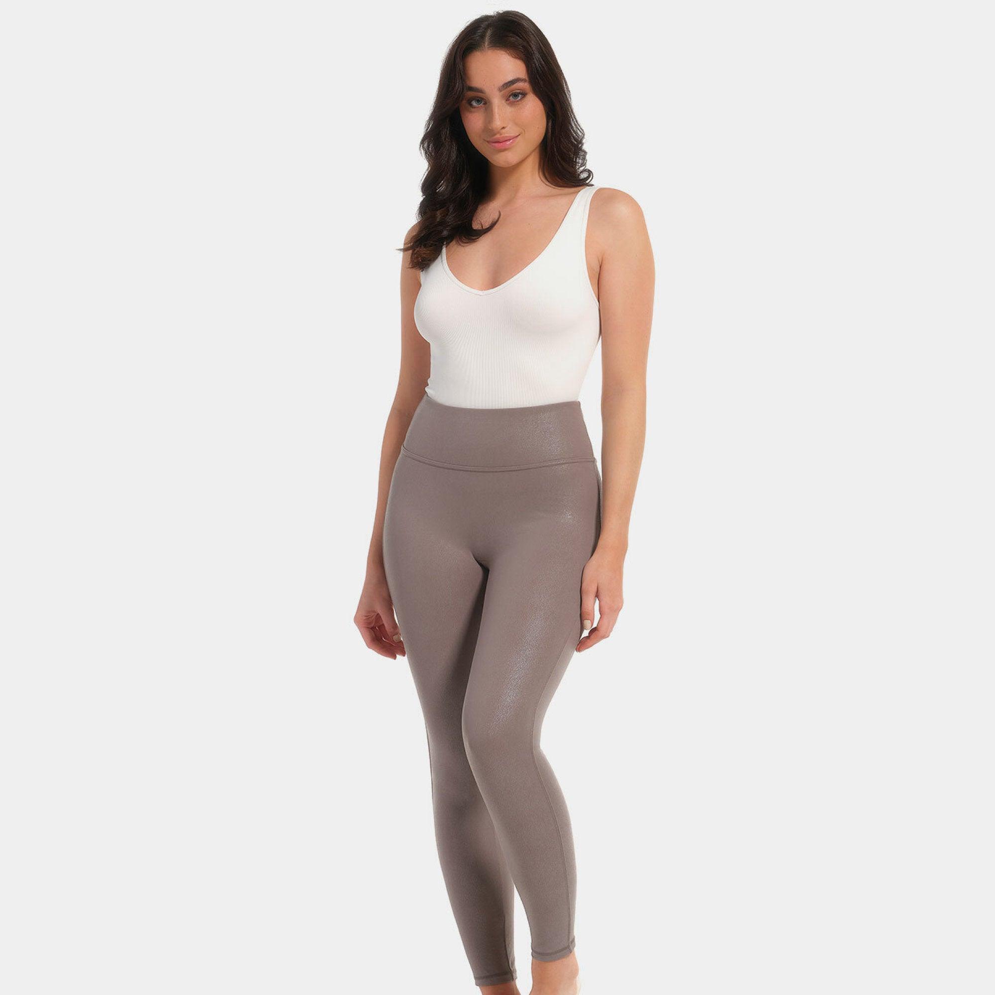 Magic Leather Look Leggings Espresso - Härliga Under