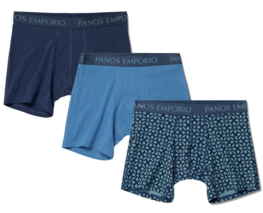 Panos Bambu Bomull Boxer 3-pack Denim L - Härliga Under