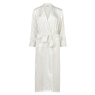 Lady Avenue Pure Silk Long Robe Off-white - Härliga Under