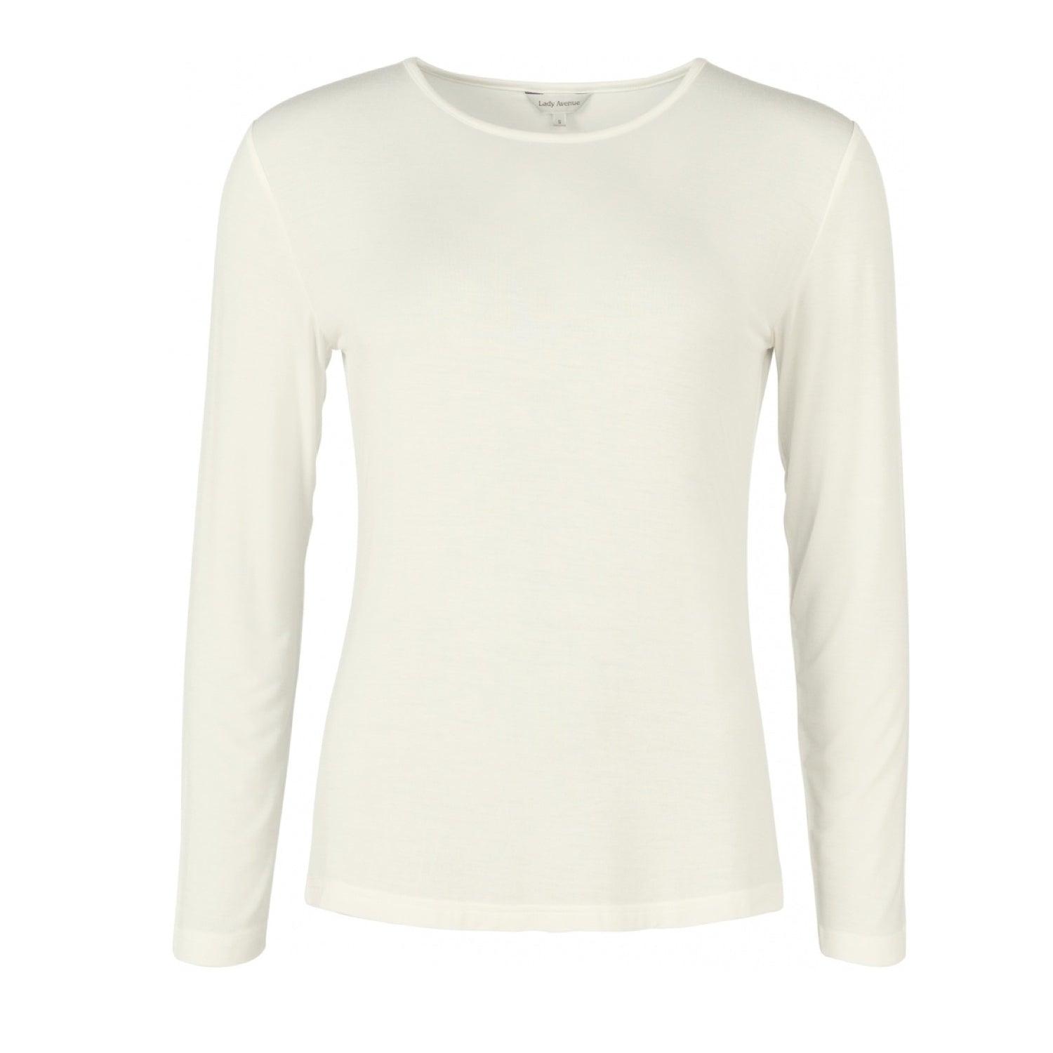 Lady Avenue T-shirt Lång Ärm Bamboo Off-white - Härliga Under