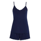 Damella Bamboo Pyjamas Linne & Shorts Navy - Härliga Under