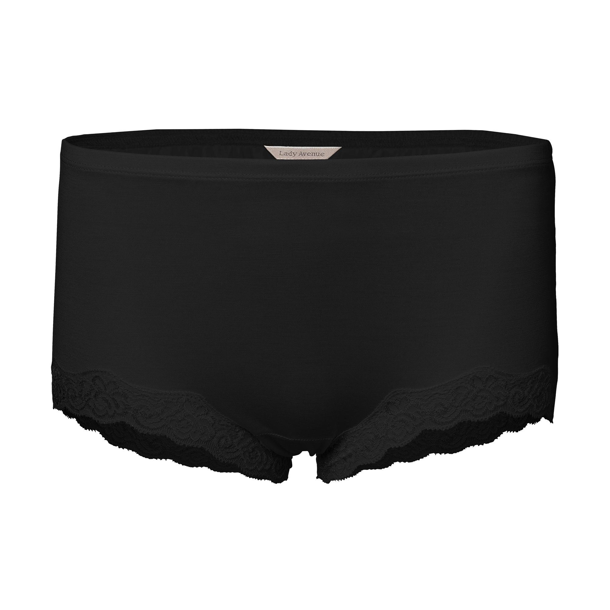 Lady Avenue Silk Jersey Shortstrosor Lace Black - Härliga Under