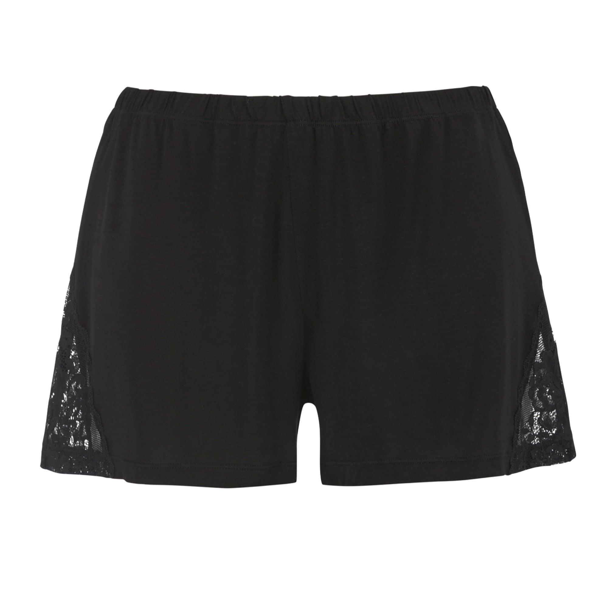 Damella Pyjamas Linne & Shorts Svart - Härliga Under