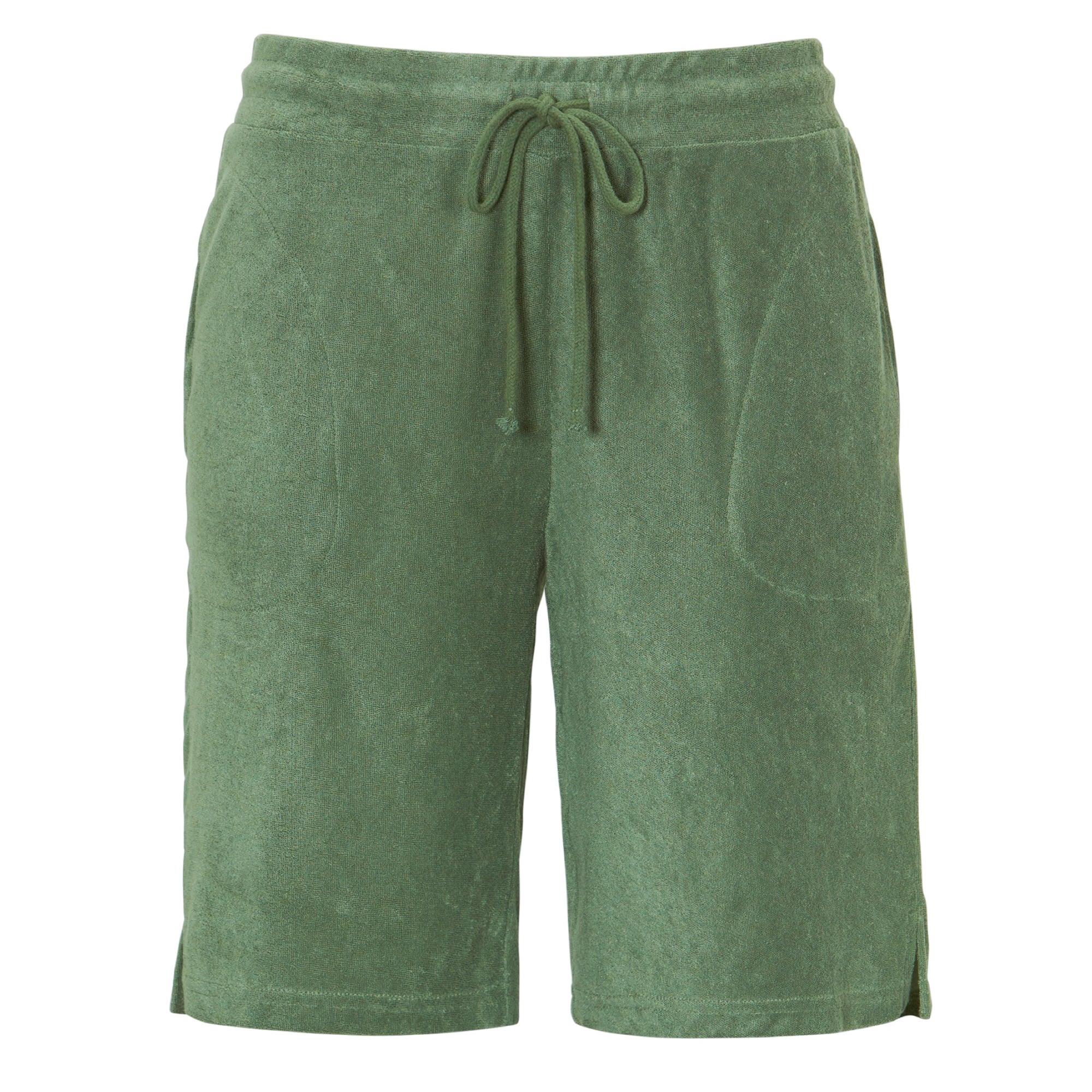 Damella Bambu Frotté Shorts Ljus Oliv - Härliga Under