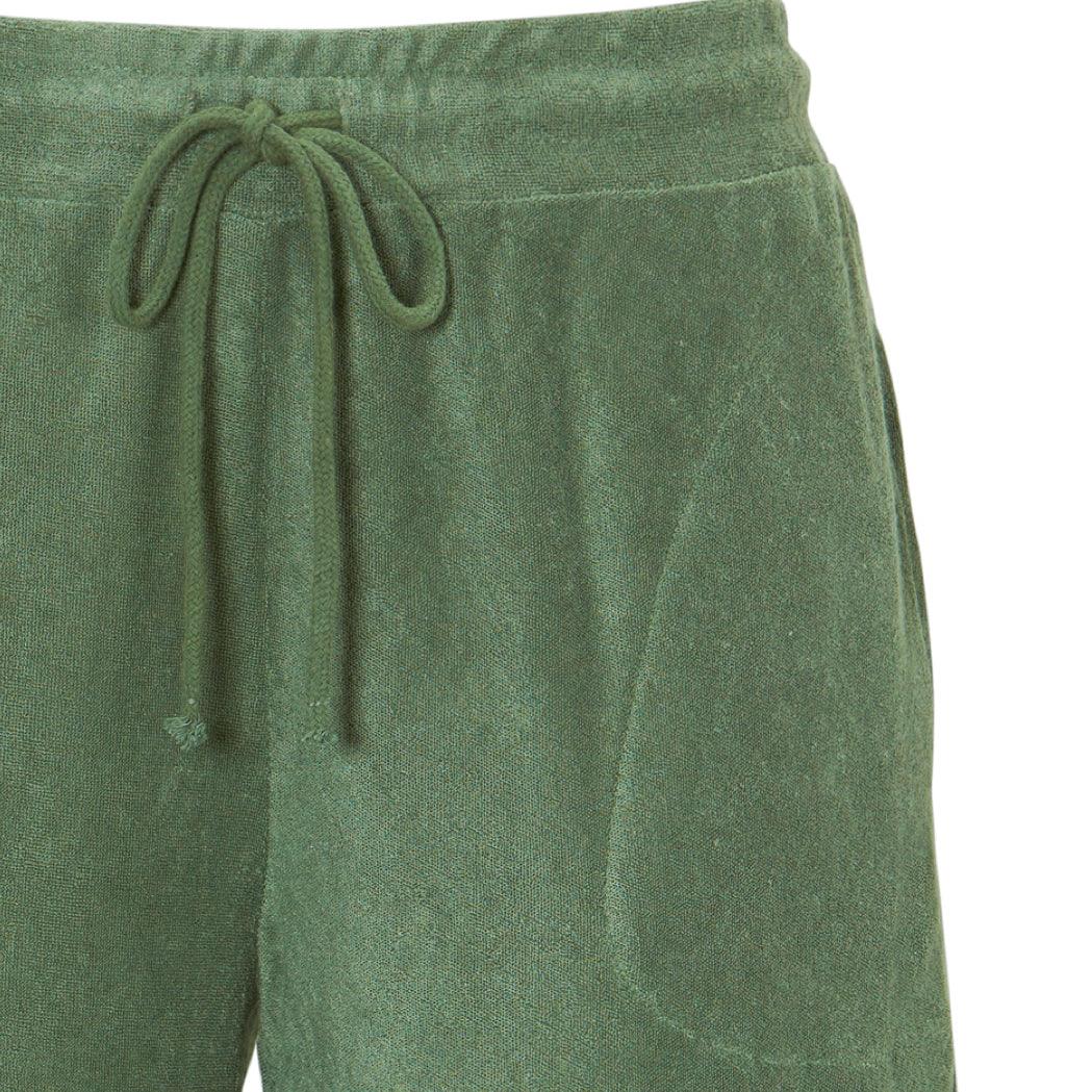 Damella Bambu Frotté Shorts Ljus Oliv - Härliga Under