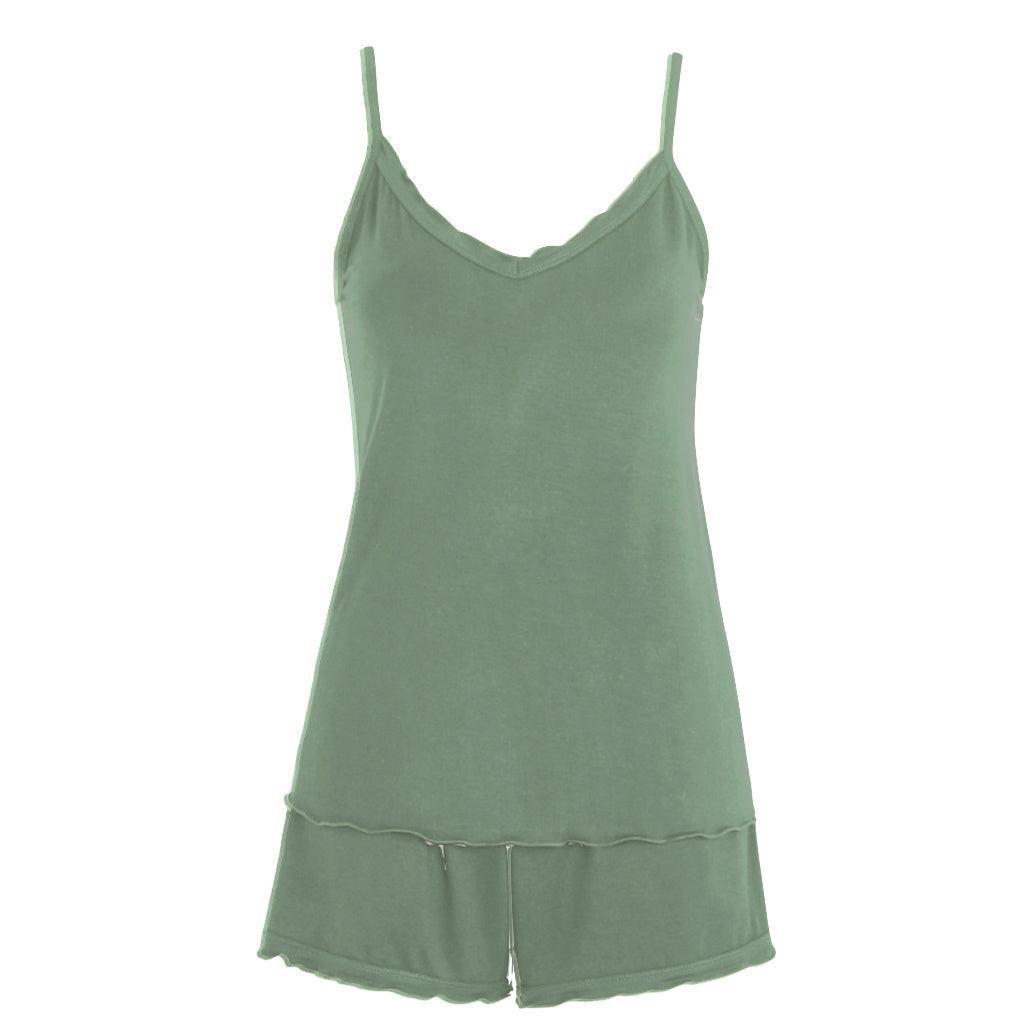 Damella Bambu Linne & Shorts Olive - Härliga Under