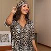 Kaanda Beach Shirt Dress Black Cheetah