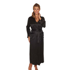 Lady Avenue Pure Silk Long Robe Black - Härliga Under