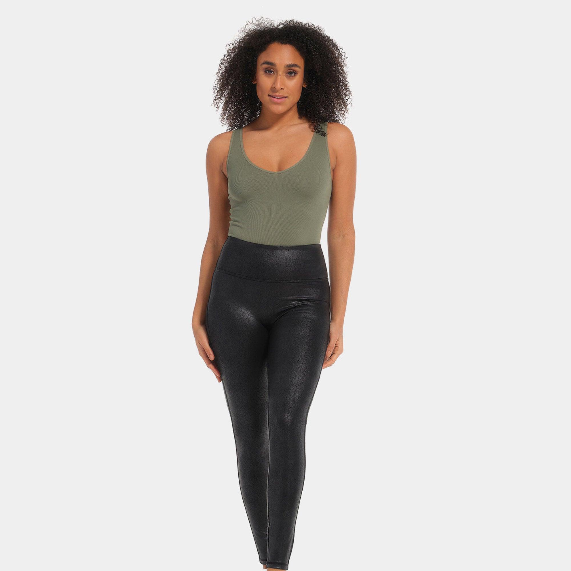 Magic Leather Look Leggings Black - Härliga Under