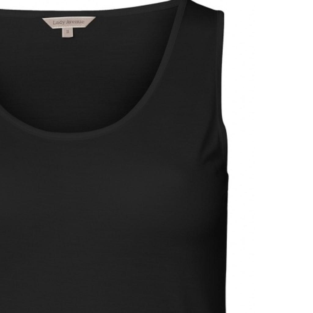 Lady Avenue Silk Jersey Tank Top Black - Härliga Under