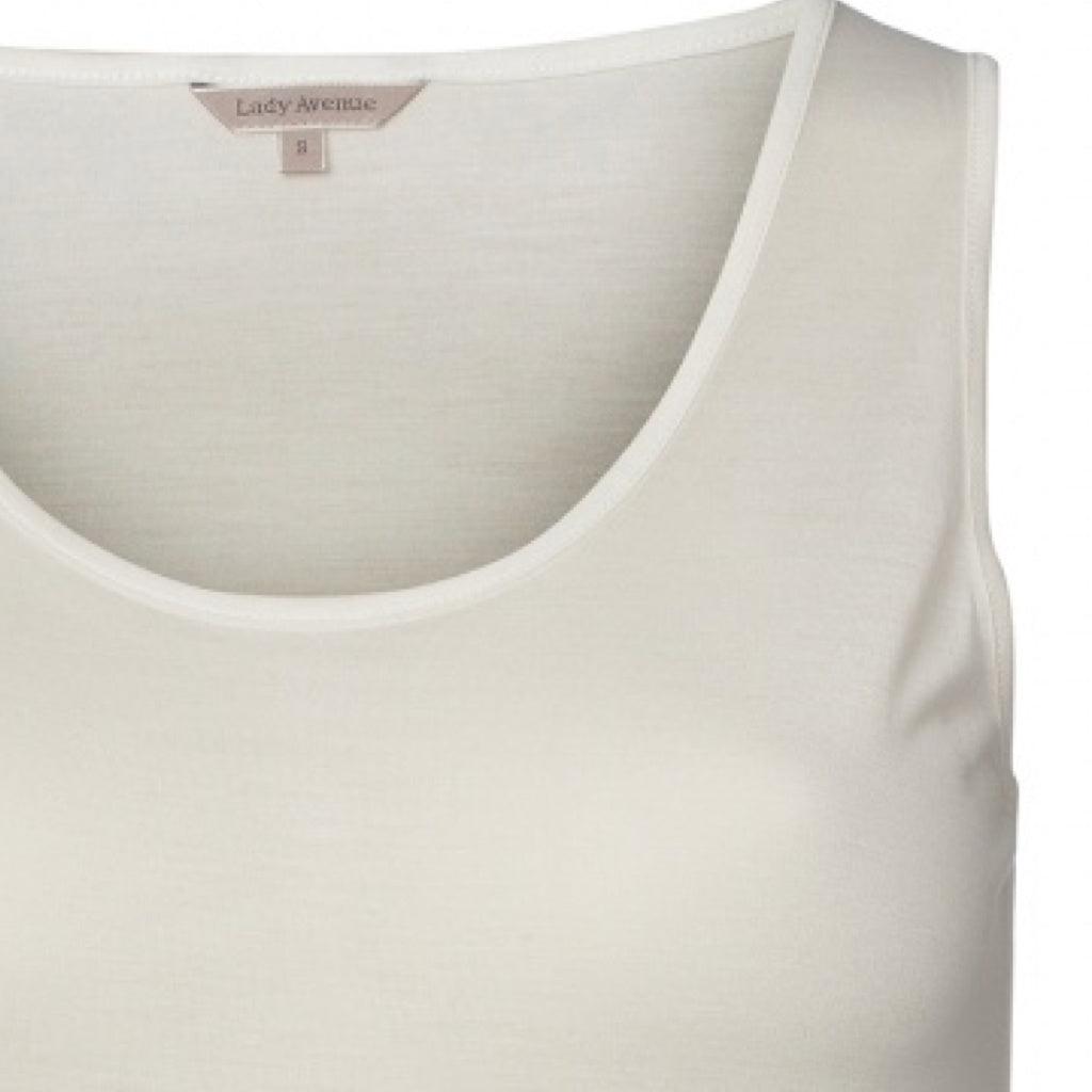 Lady Avenue Silk Jersey Tank Top Off-white - Härliga Under