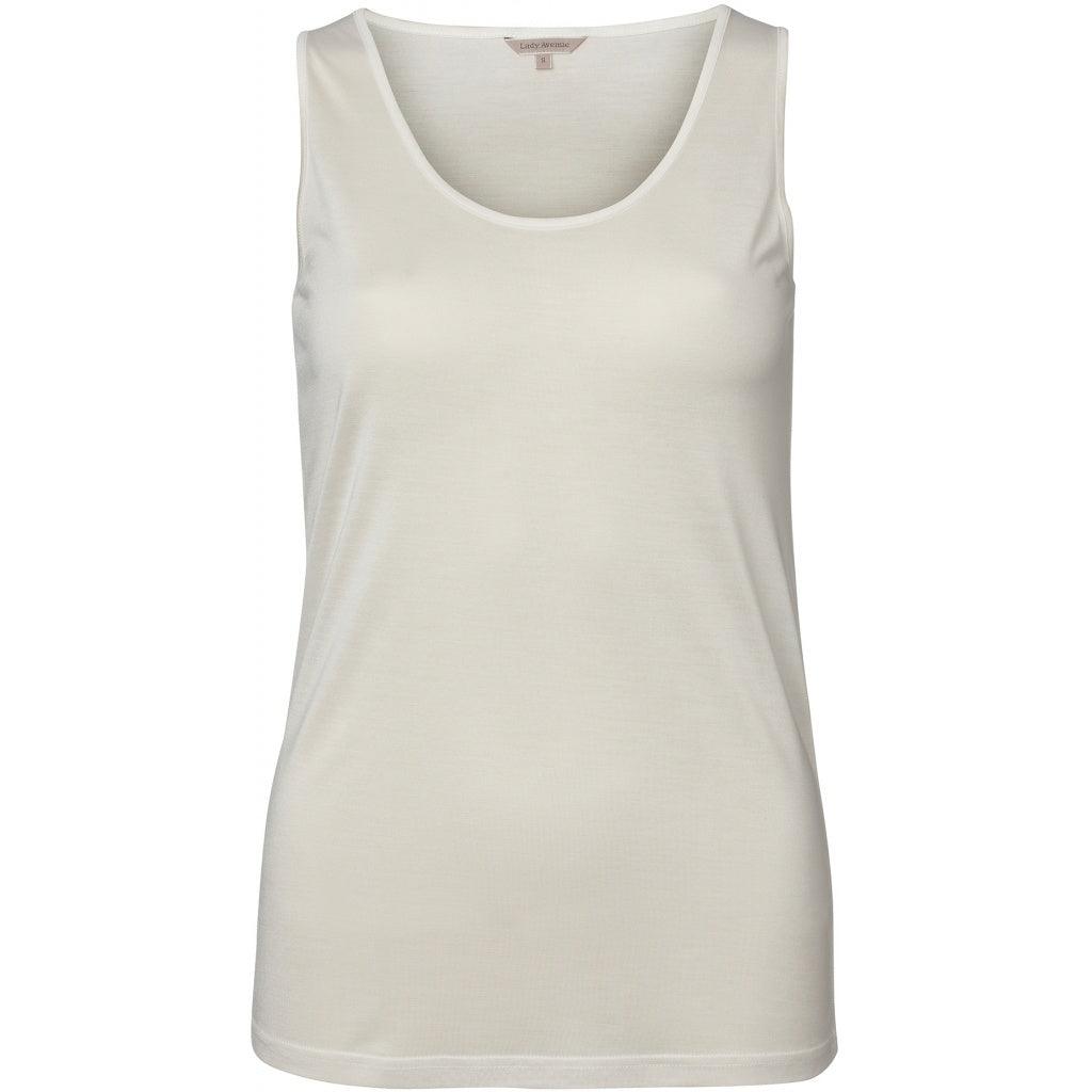 Lady Avenue Silk Jersey Tank Top Off-white - Härliga Under