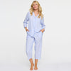 Damella Pyjamasset Viskos Ljusblå Vit