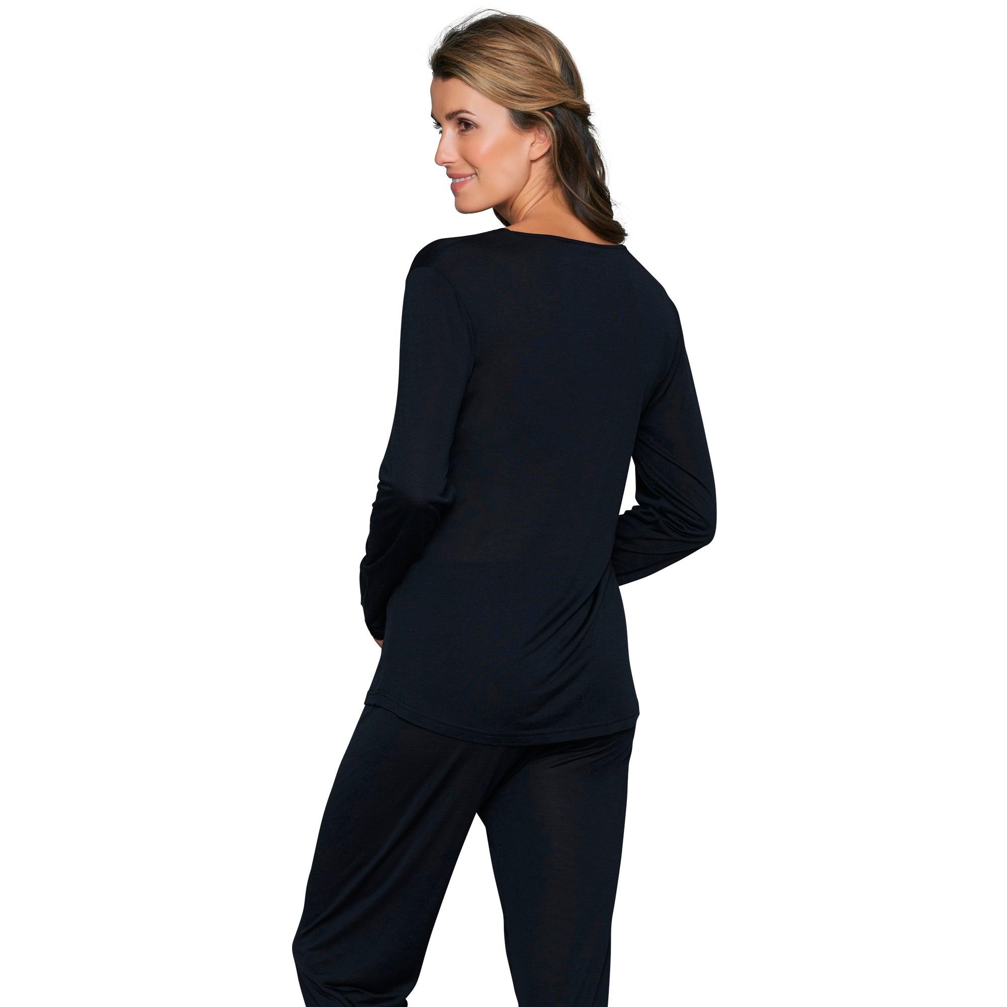 Lady Avenue Silk Jersey Pyjamas Svart - Härliga Under