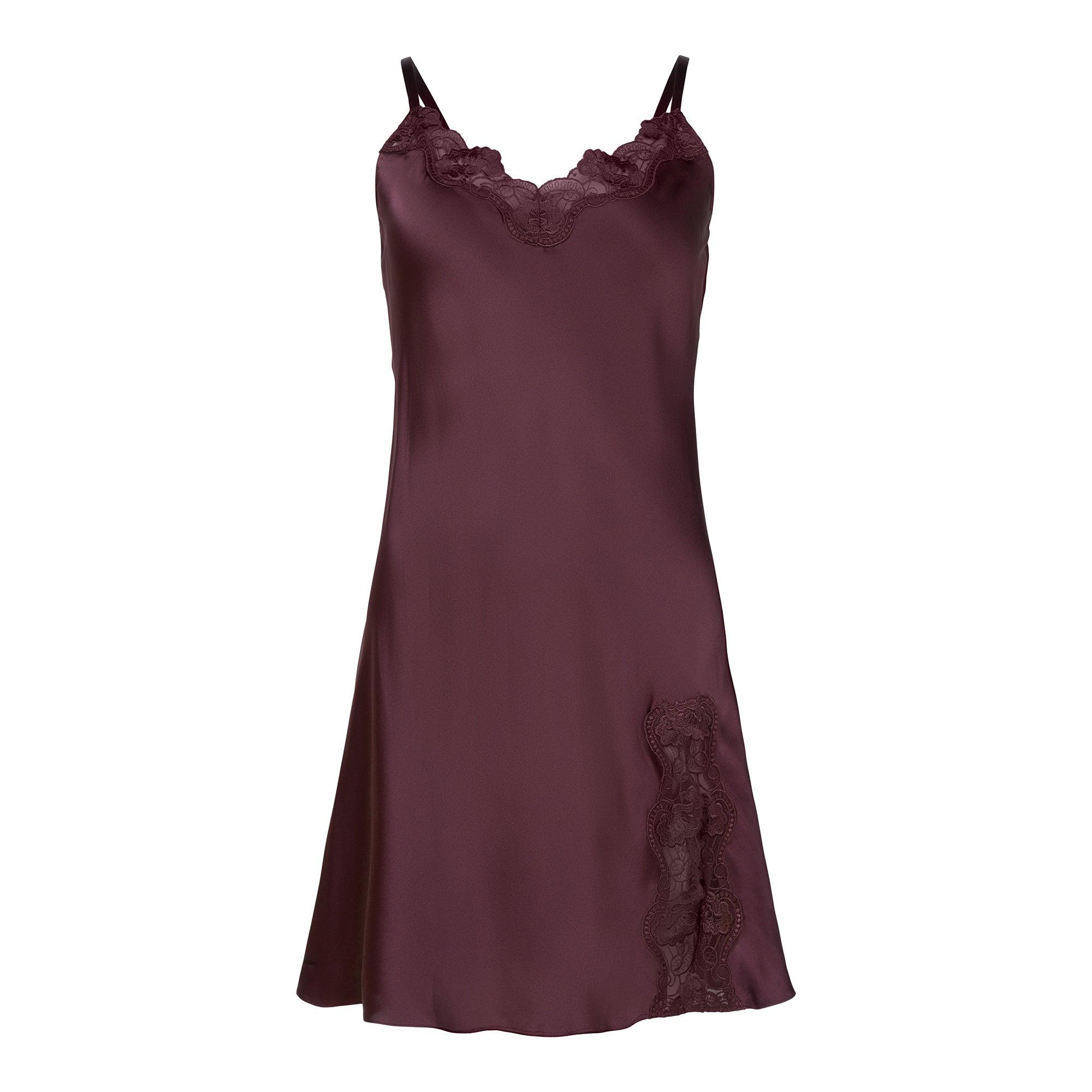 Lady Avenue Nattlinne Lace Pure Silk Plum - Härliga Under