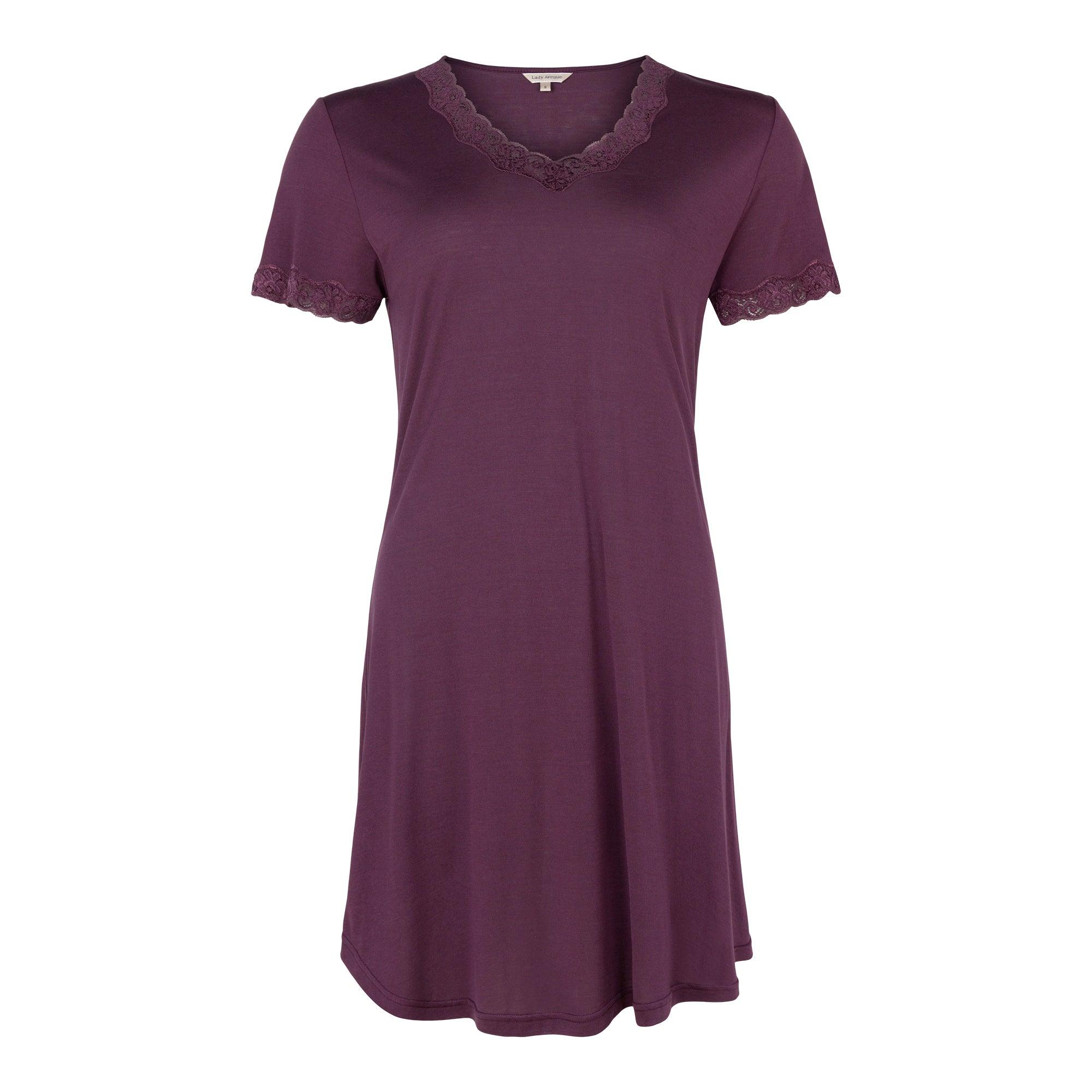 Lady Avenue Nattlinne Silk Jersey Plum - Härliga Under