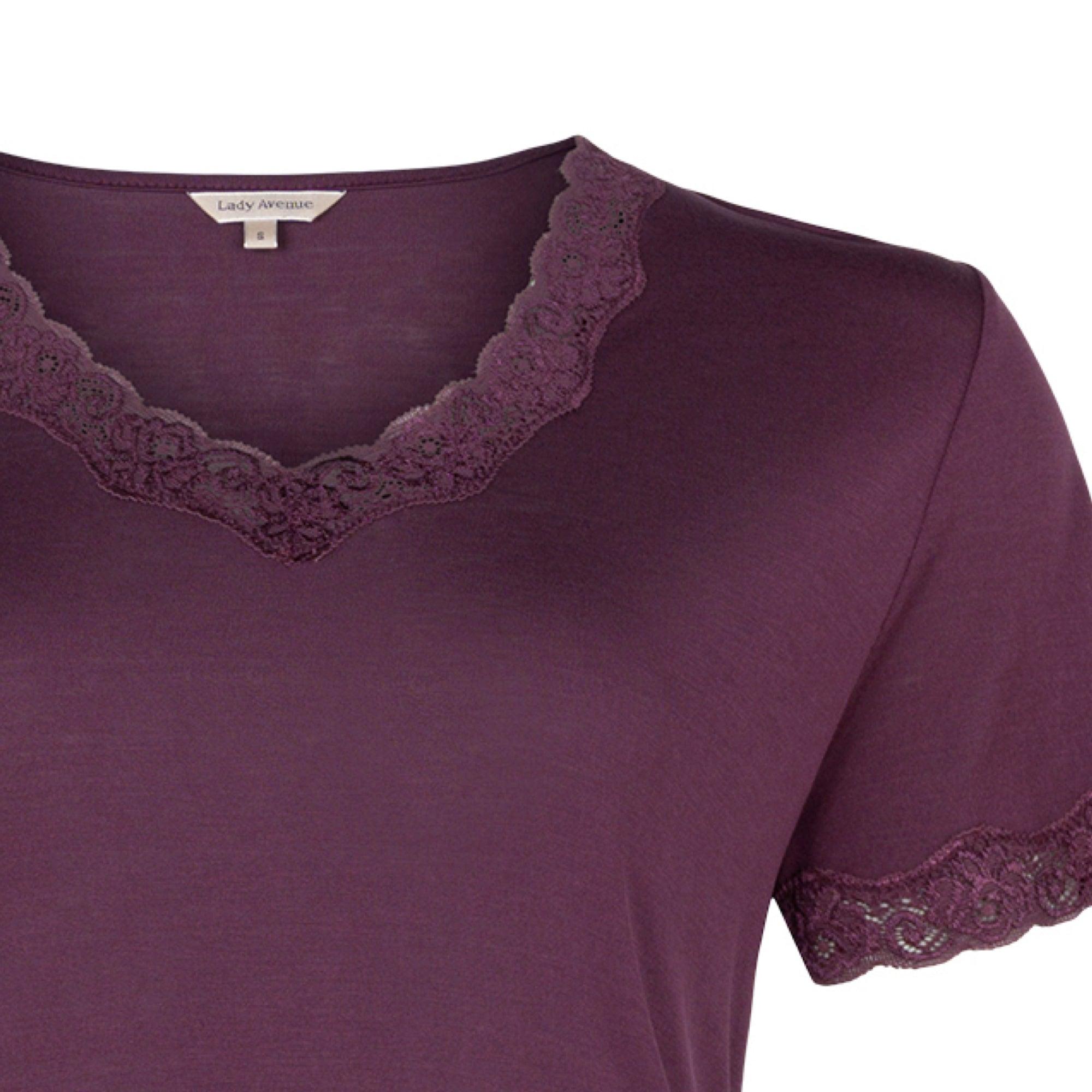 Lady Avenue Nattlinne Silk Jersey Plum - Härliga Under