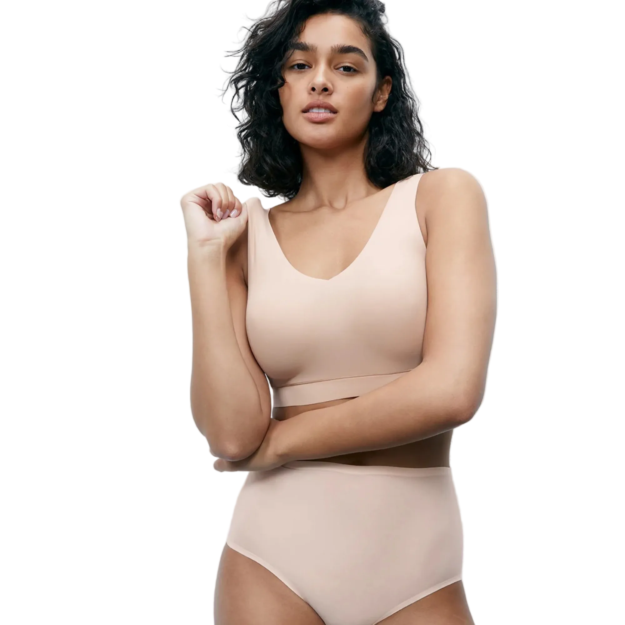 Chantelle SoftStretch vadderad BH-topp i beige, bakifrån