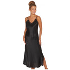 Lady Avenue Long Nightgown Pure Silk Black - Härliga Under