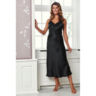 Lady Avenue Long Nightgown Pure Silk Black - Härliga Under