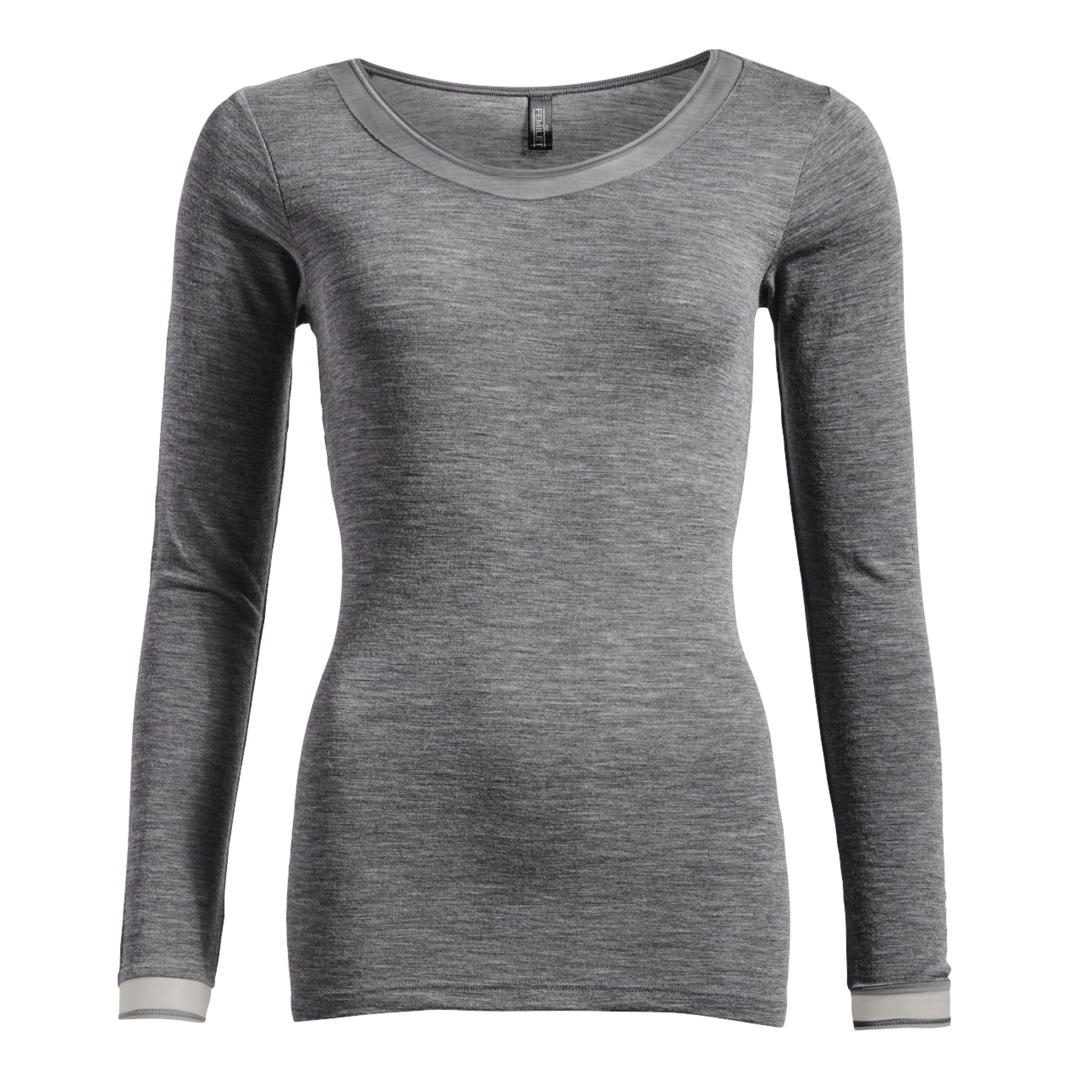 Femilet Merino T-shirt Lång Ärm Juliana Grey - Härliga Under