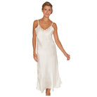 Lady Avenue Long Nightgown Pure Silk Off-white - Härliga Under