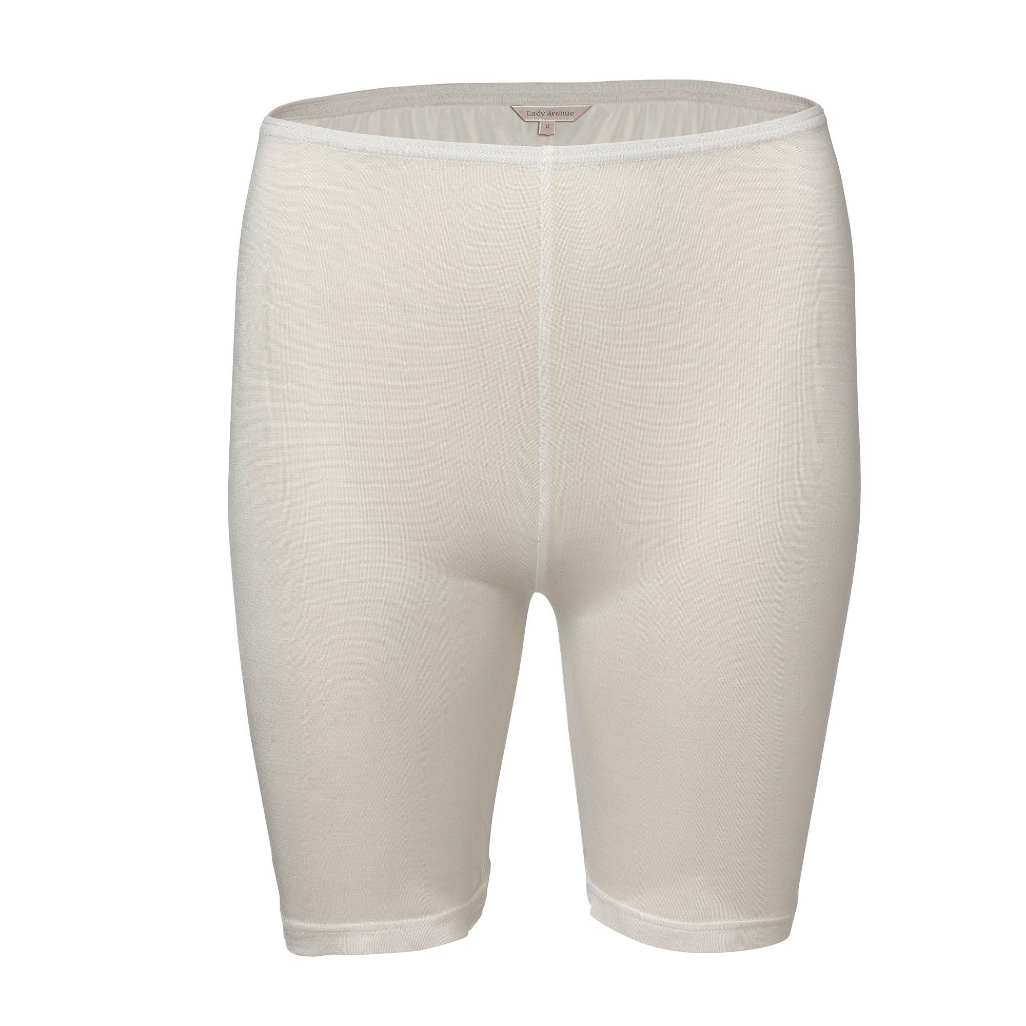 Lady Avenue Shortstrosor Långa ben Silk Jersey Off-white - Härliga Under